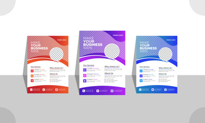 Corporate business flyer template design set with red and yellow color. marketing, business proposal, promotion, advertise, publication, cover page.  Flyer template for Business , banner , brochure,