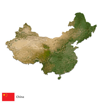 China Topography Country  Map Vector