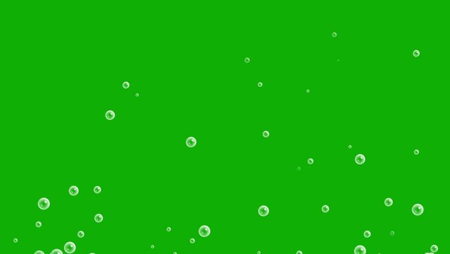 Rising under water bubbles motion graphics with green screen background