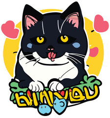 A happy cat sticker