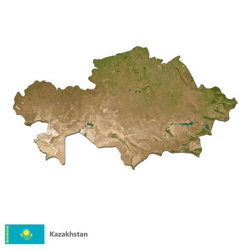 Kazakhstan Topography Country  Map Vector