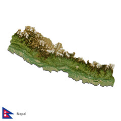 Nepal Topography Country  Map Vector