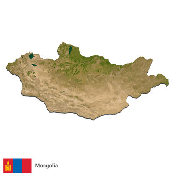 Mongolia Topography Country  Map Vector