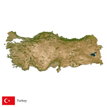 Turkey Topography Country  Map Vector
