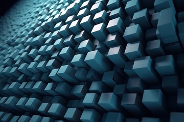 Futuristic Block Wall High Tech 3D blocks AI generated.