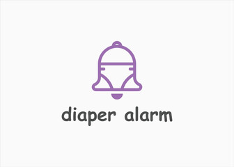 diaper with bell logo design vector silhouette illustration