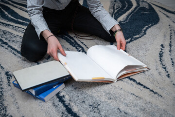 The child is learning lessons. the concept of the academic year,