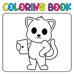 Vector cute cat for children's coloring page vector illustration
