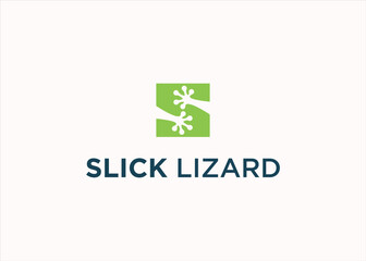 letter s with gecko logo design vector silhouette illustration