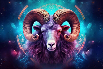 Aries zodiac sign. Astrological horoscope. Generative AI 