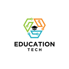 Education Tech Logo Design Vector