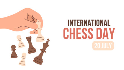 International Chess Day concept background. Vector illustration on the theme of International Chess Day on July 20.