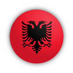 Flaga Albanii Przycisk - obrazy, fototapety, plakaty