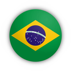 Flaga Brazyli Przycisk - obrazy, fototapety, plakaty
