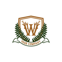 Shield Wood Company Logo Design Vector