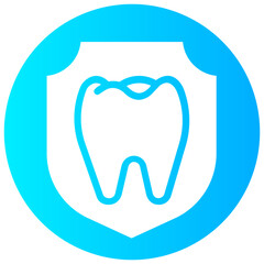 tooth protection round gradient vector icon