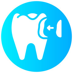 tooth filling round gradient vector icon