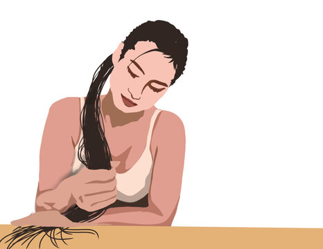 a woman doing hair treatment