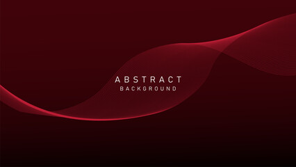 Abstract Dark red gradient background with flowing wave lines. Modern shiny moving lines design, for banner, poster, landing page. vector illustration