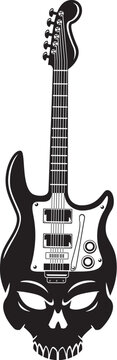 Vector illustration of a electric guitar shaped like a human skull