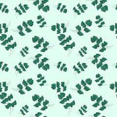 Floral seamless pattern. Branches of leaves. Decorative texture of leaves. textured background