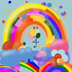 rainbow and clouds