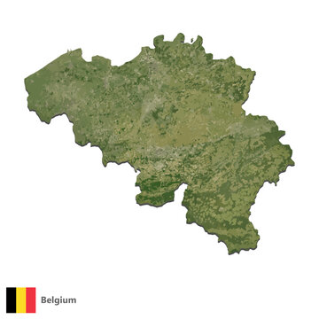 Belgium Topography Country  Map Vector
