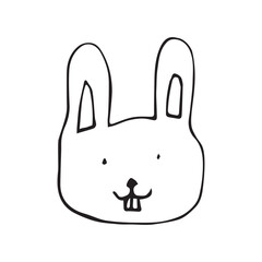 animals. bunny. paws. ears. teeth. rabbit. little. fluffy. cute. the beast. carrot. vegetables. white.doodle art. black color. vector illustration.