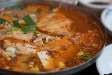 Korean traditional raw fish soup
