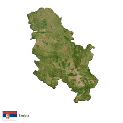 Serbia Topography Country  Map Vector