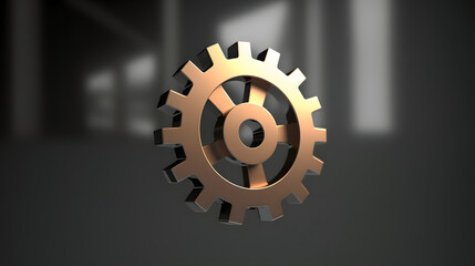 Animation of cog spinning on grey background