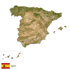 Spain Topography Country  Map Vector