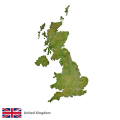 United Kingdom Topography Country  Map Vector