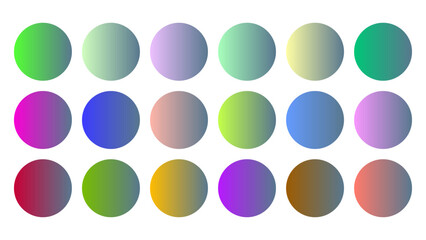 Colorful Stone Color Shade Linear Gradient Palette Swatches Web Kit Circles Template Set