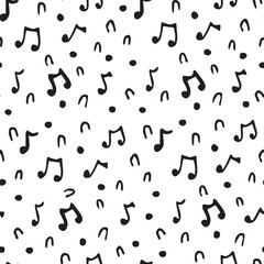 doodle pattern. seamless pattern. drawn by hand. drawing in black. hearts. dots. for textiles and wrapping packages. squares and flowers. vector illustration. black color. on a white background.