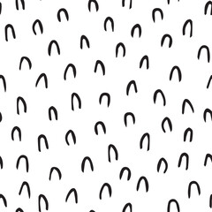 doodle pattern. seamless pattern. drawn by hand. drawing in black. hearts. dots. for textiles and wrapping packages. squares and flowers. vector illustration. black color. on a white background.