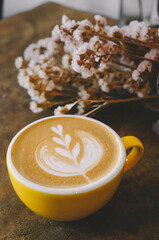 Directly above shot of cappuccino on table