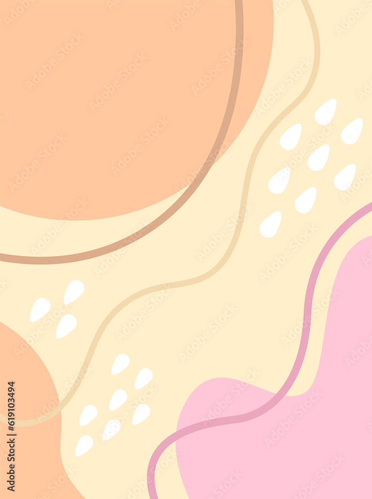 Poster modern doodle pattern with organic shapes, fluids, and lines. abstract flat background for your desi