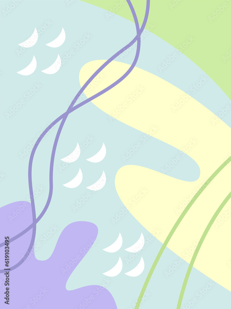 Poster modern doodle pattern with organic shapes, fluids, and lines. abstract flat background for your desi