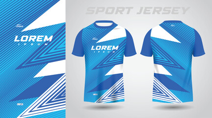 blue shirt soccer football sport jersey template design mockup