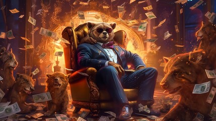 Obraz na płótnie Canvas Bear Market Financial Illustration. Generative AI.