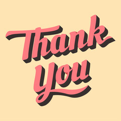 thank you lettering card in vector type
