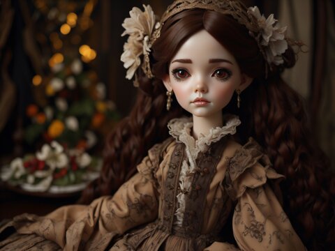 Generative AI ball joint doll, barocco style