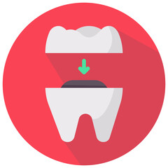 ceramic crown round flat vector icon