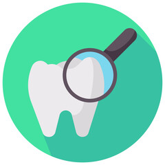 dental check round flat vector icon