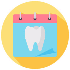 dentist appointment round flat vector icon