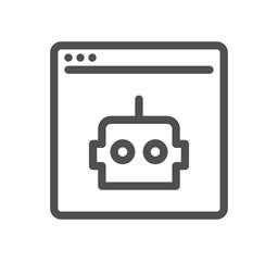 Artificial intelligence related icon outline and linear symbol.
