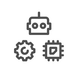 Artificial intelligence related icon outline and linear symbol.
