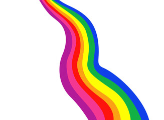 Rainbow flag movement lgbt. colorful in perspective on white background.
