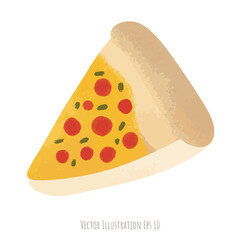Pizza hand drawn, isolated on white background  ,vector illustration EPS 10